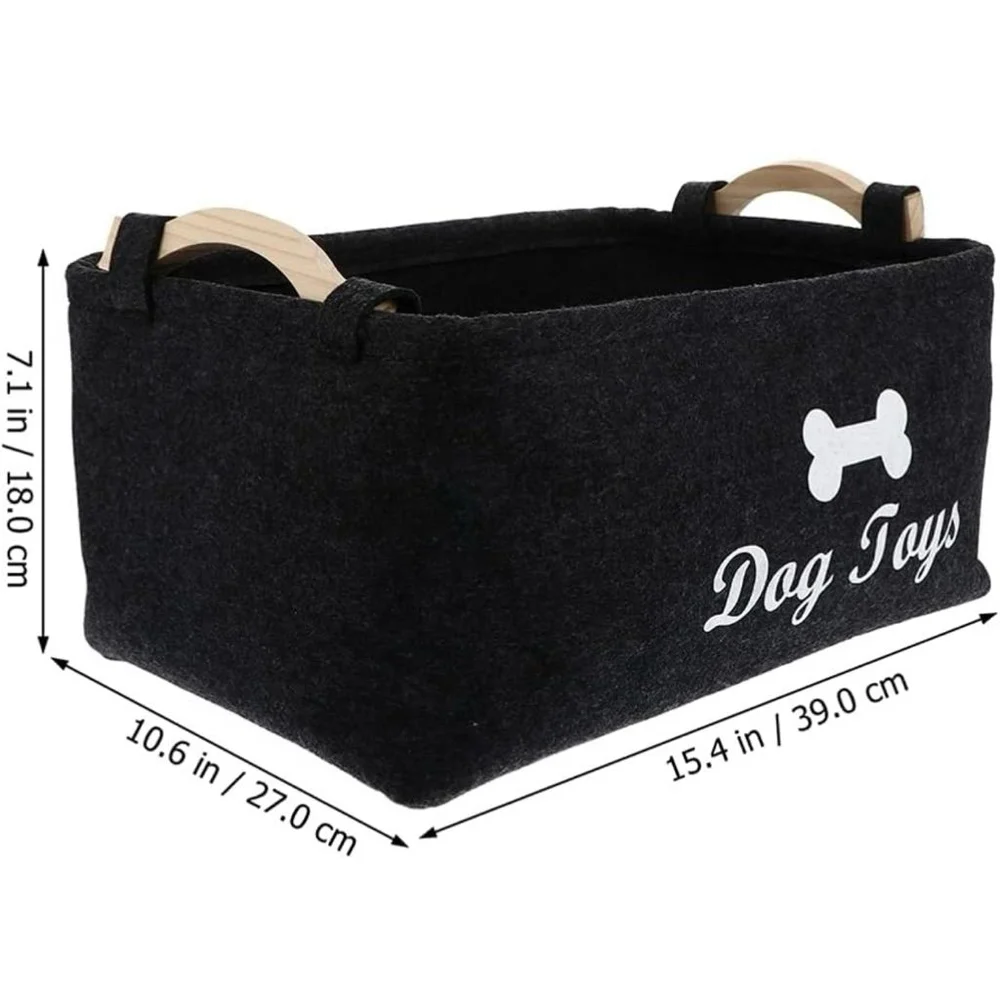 Unbranded Dog Toys Storage Basket Black, Gray
